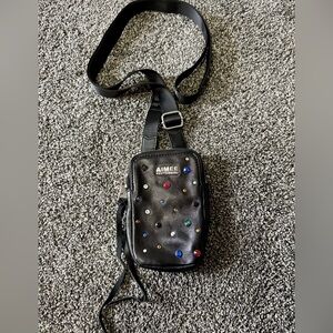 Aimee Kestenberg Black Starlilght Leather Crossbody Bag Purse Just Saying
